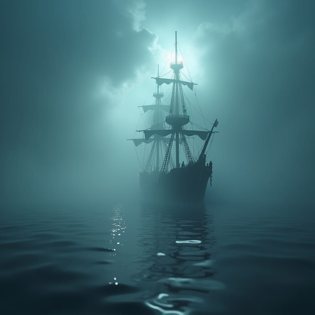 Giant Pirate Ship in Dreamy Surreal Dreamscape