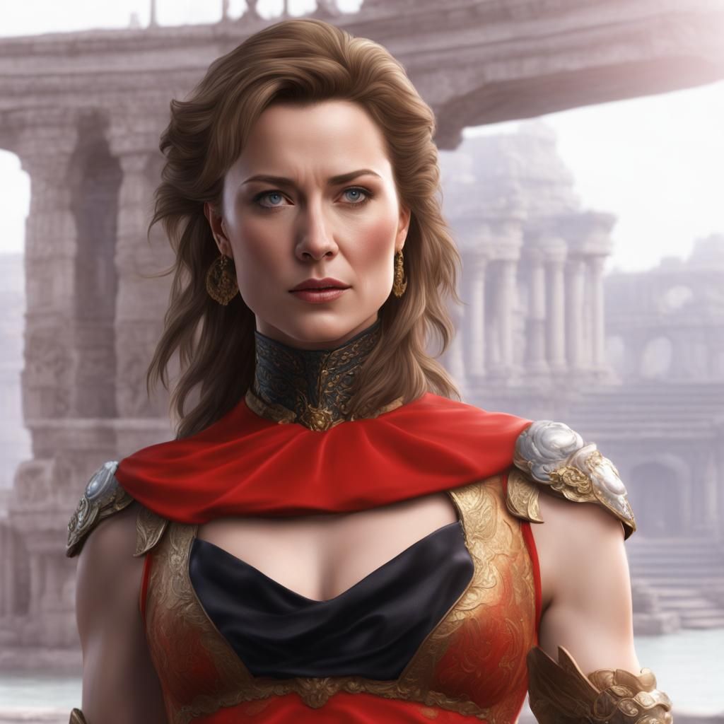 Lucy Lawless& hyperdetailed intricately detailed detailed matte painting hyperrealism photorealism digital art 8K resolu...