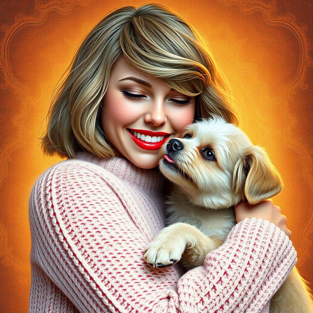 Gentle Singer Embraces Her Faithful Companion