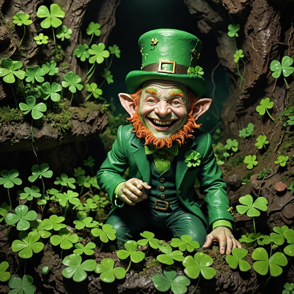 Cyberpunk Leprechaun Portrait in Hyperreal 3D