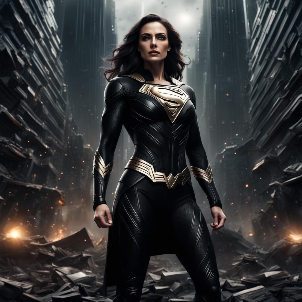 Superwoman in black suit