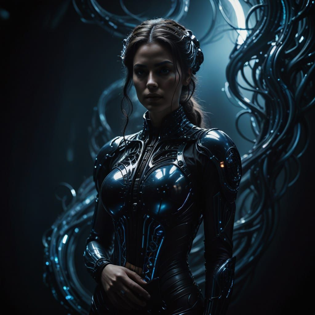 Ethereal Goddess in Cosmic Shadows