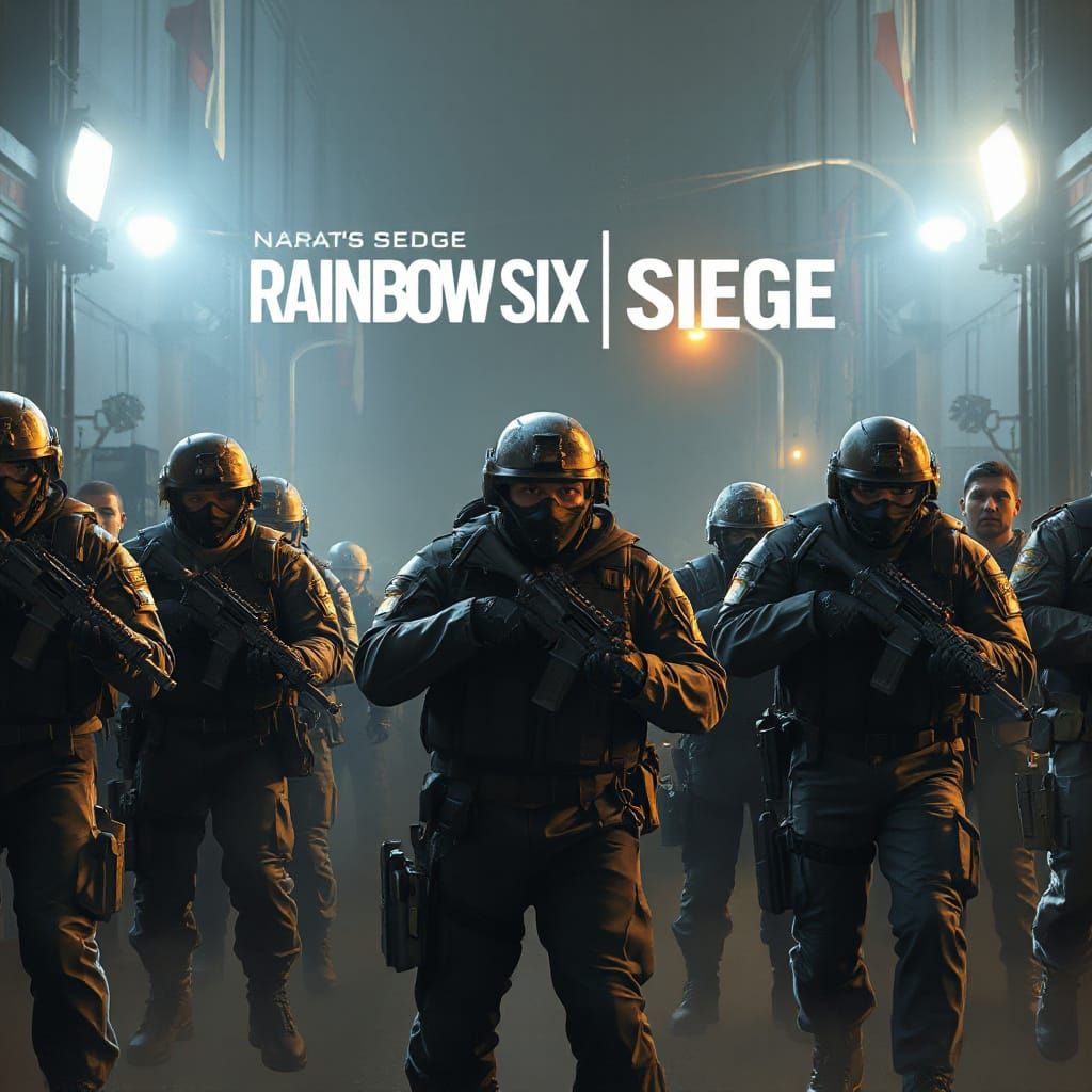 SWAT Team Confronts Criminals Under Rainbow Six Siege Logo