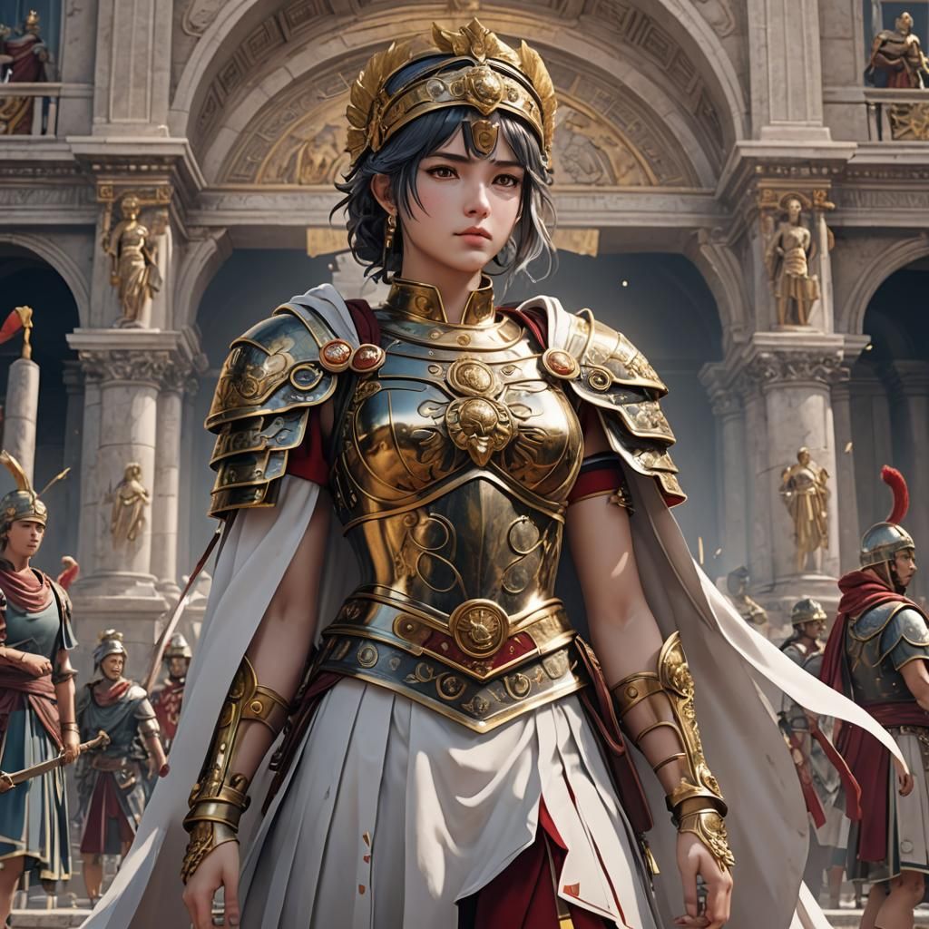Roman Empire as Anime Character in 3D Style