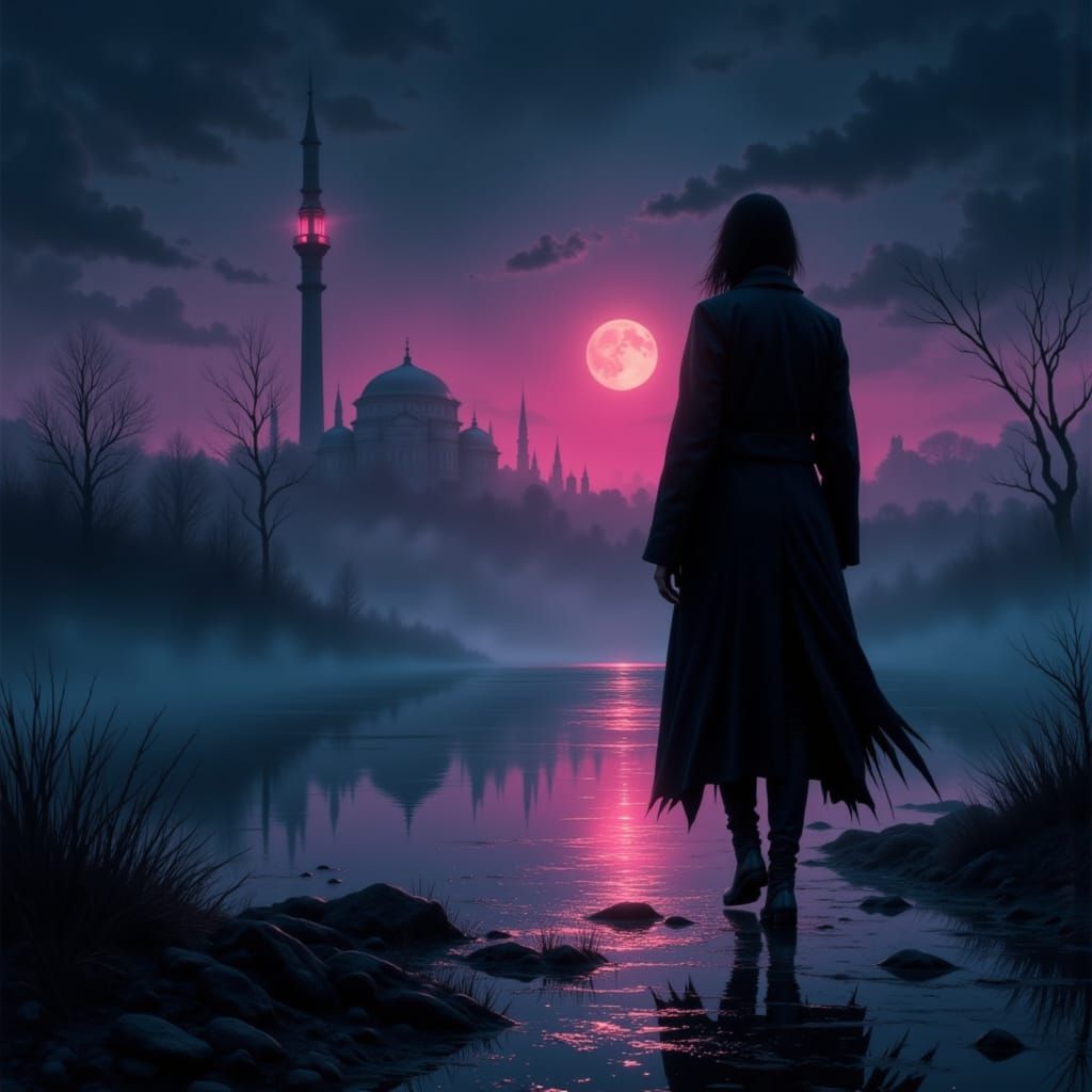 Twilight Walker with Piercing Shadow, Noir Style