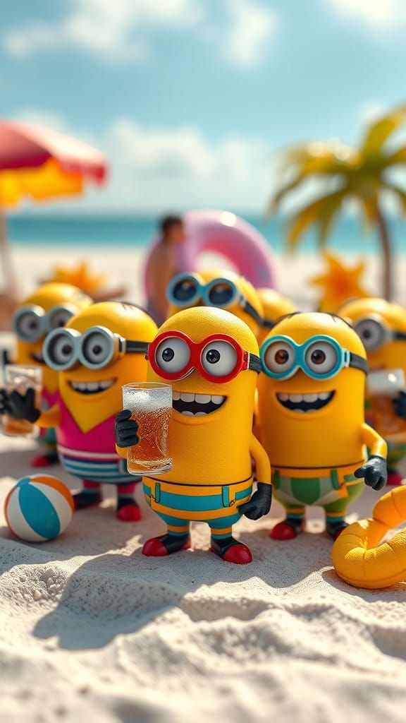 Tiny Minions Party on the Beach in Vibrant Style