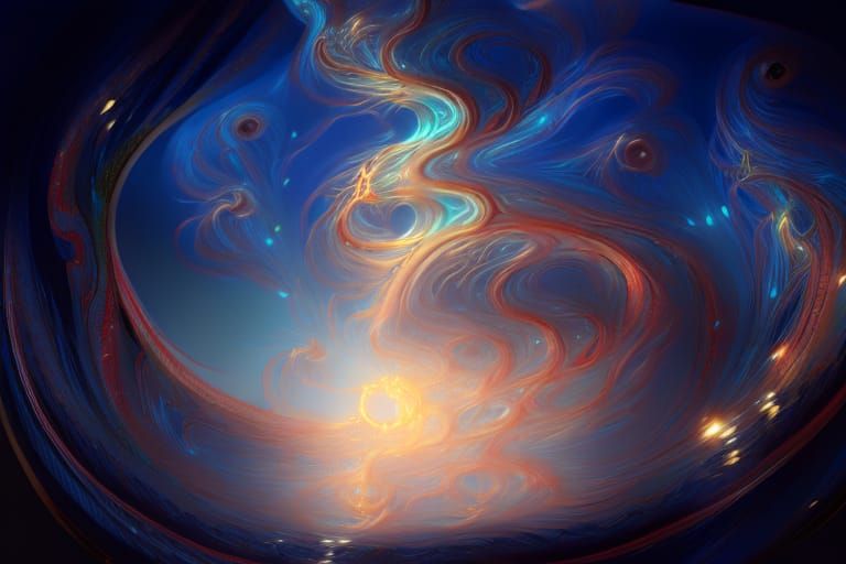 Magical Obsidian World in Hyperreal Rococo Style