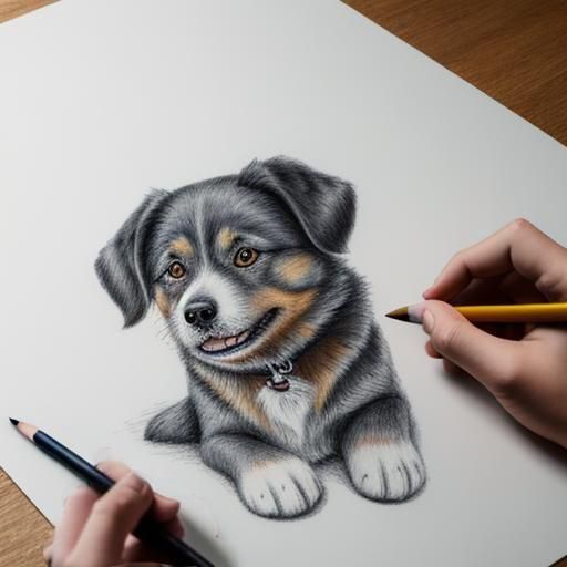Pencil drawing of a dog