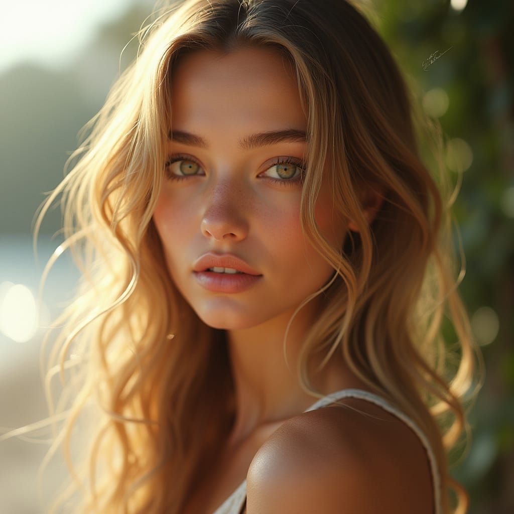 Hyper-Realistic Digital Portrait of a Breathtakingly Beautif...