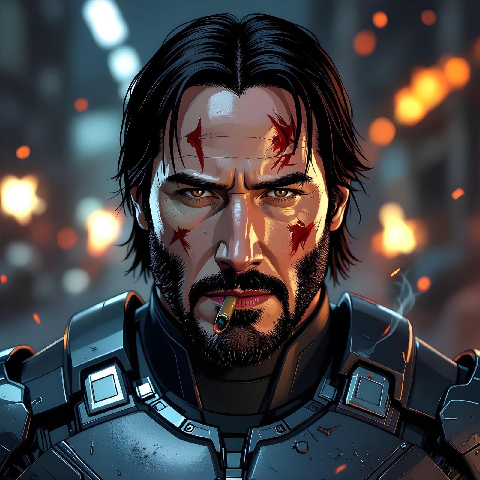 Iron Man as John Wick Smoking Blunt Poster