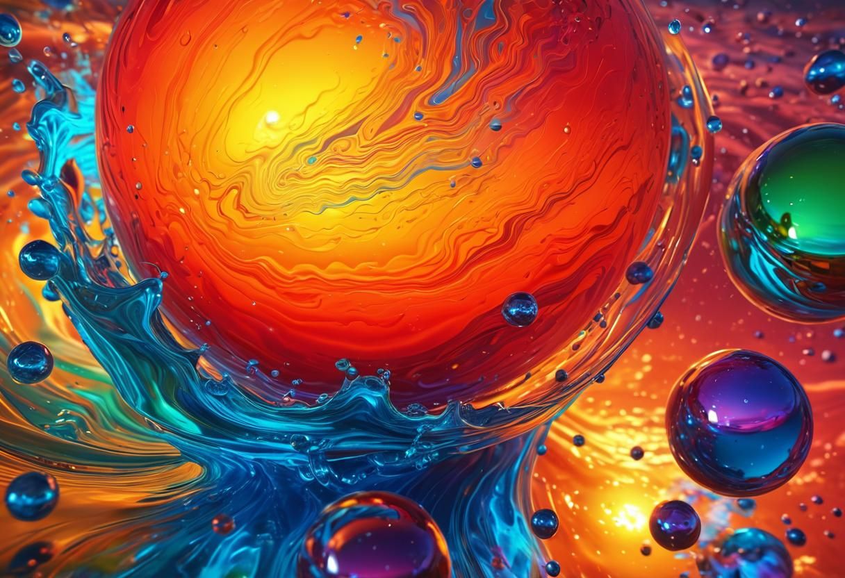 Unique representation of Sphere's and liquids Epic cinematic...