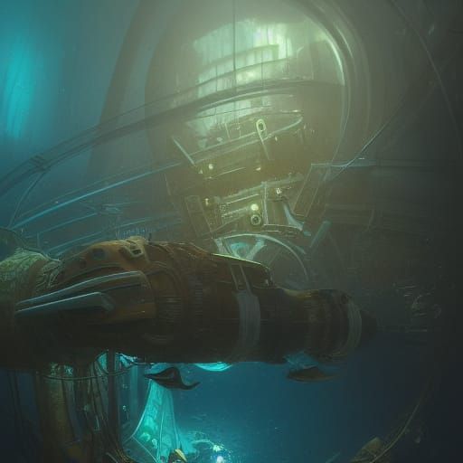 Deep Sea Submarine Station Concept Art