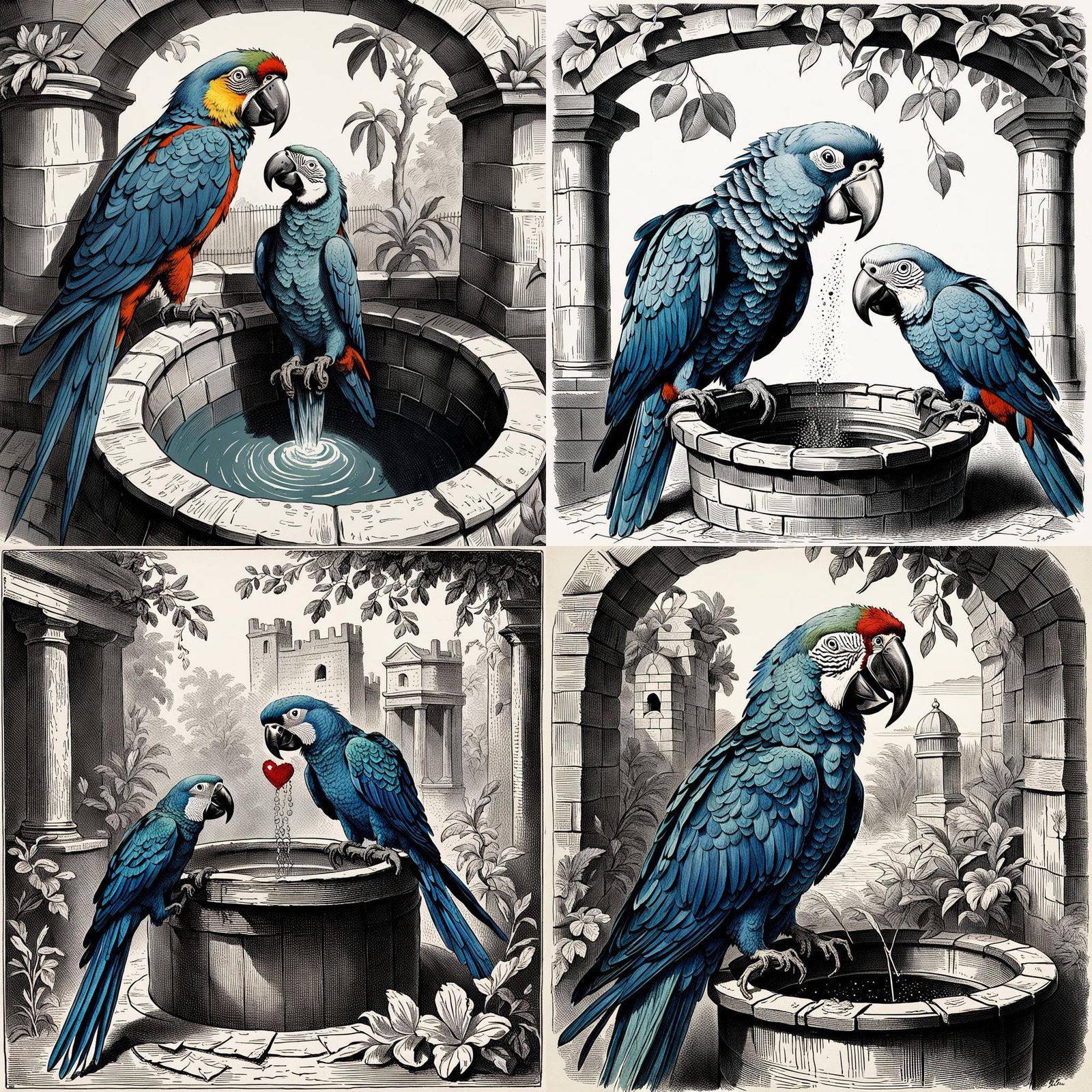 Love Henry: Girl and Parrot Illustration