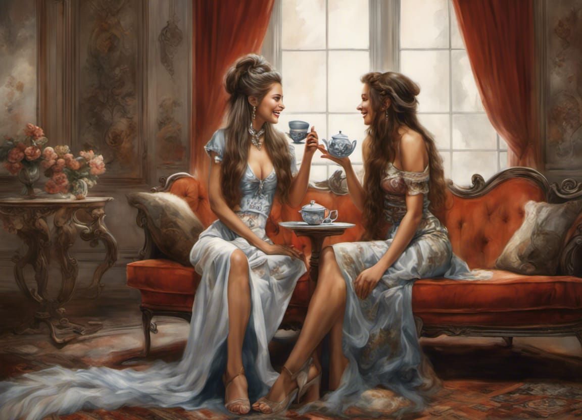 Two Girls and Three Cups