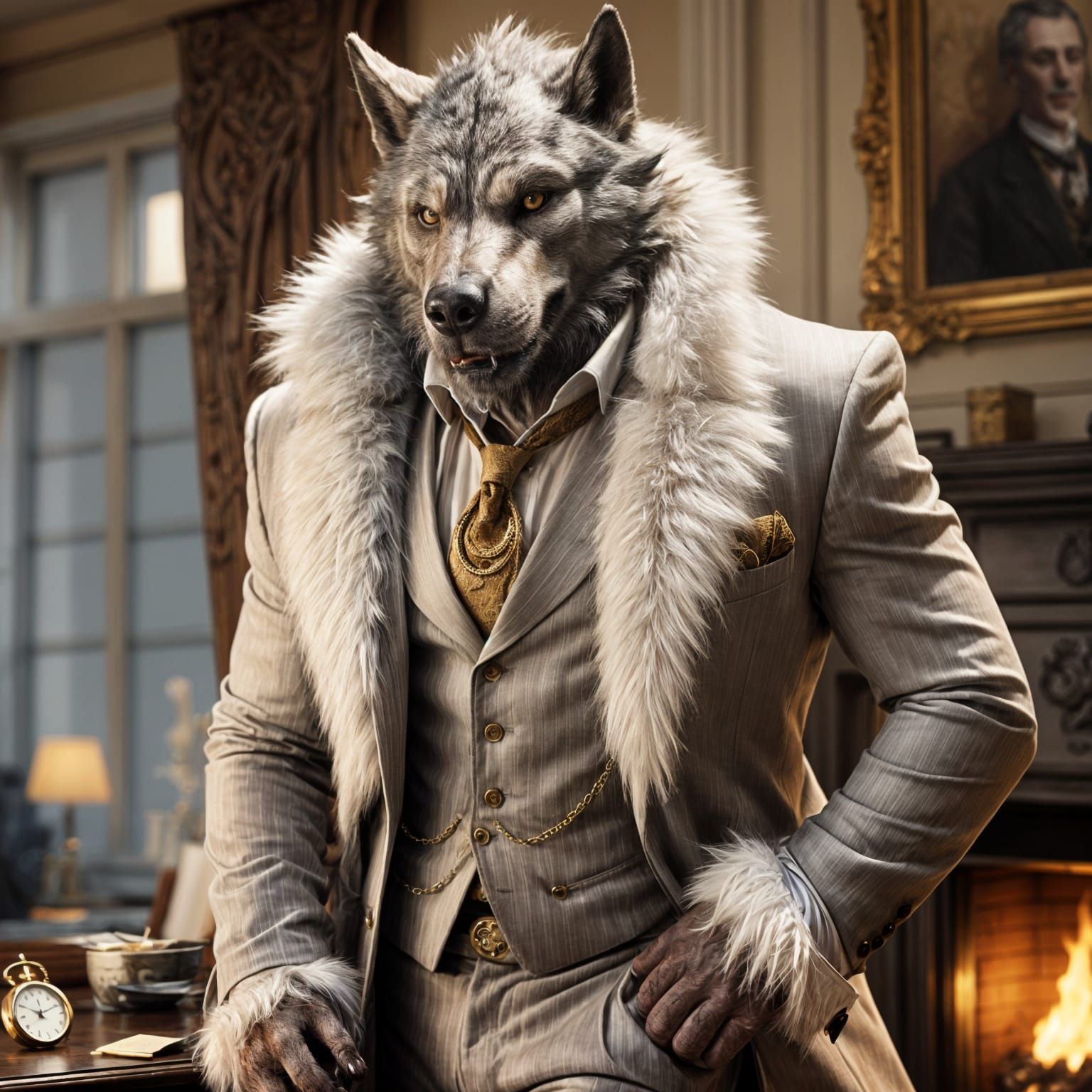 Werewolf in a Suit: Victorian Gothic Digital Painting