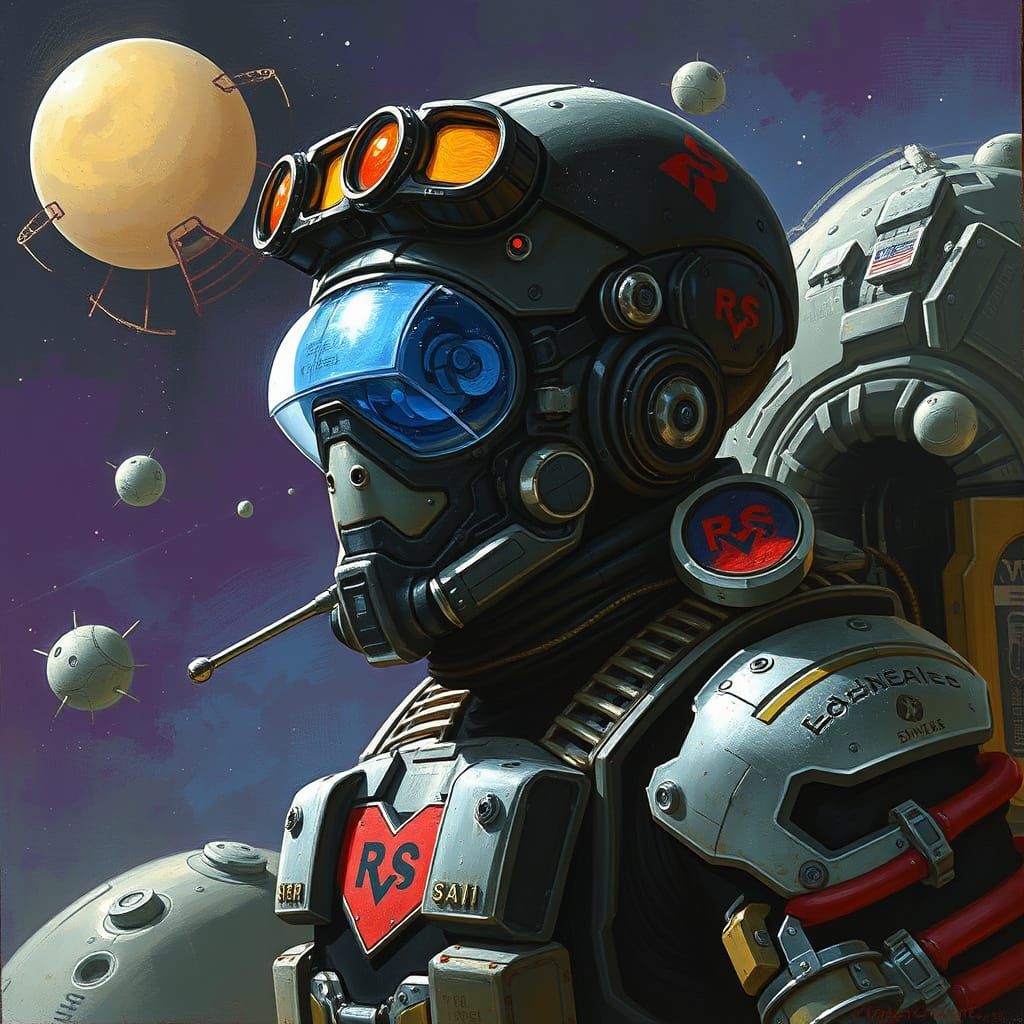 Cyberpunk Mercenary in Space Opera Style