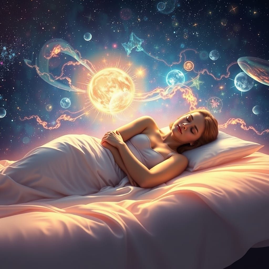 Surreal Cosmic Slumber in Holographic Astral Style