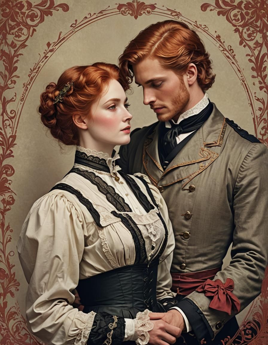 Victorian Romance: Red-Haired Man and Servant in Love