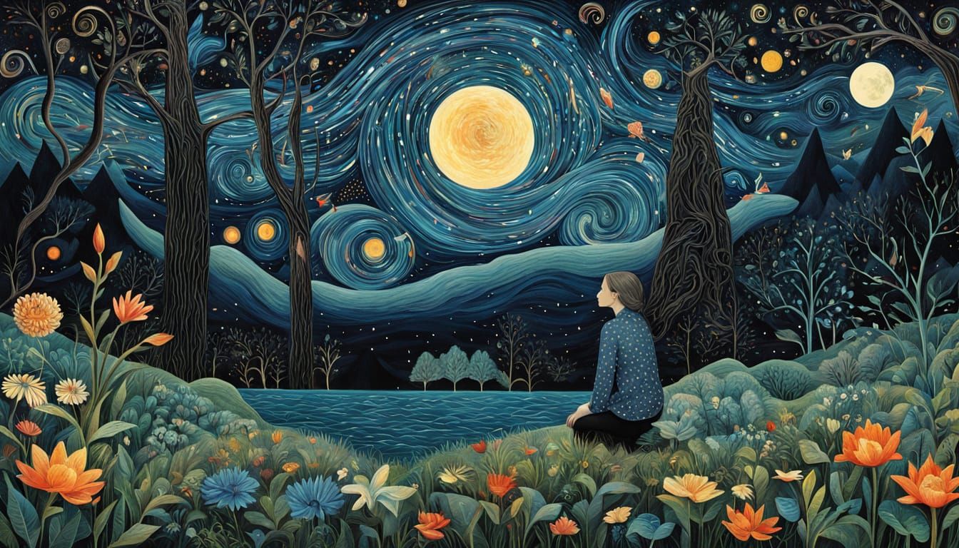 Cosmic Bio Art Collage in Vibrant Digital Style