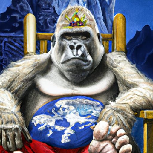 King Kong Illustration in David Hockney Style