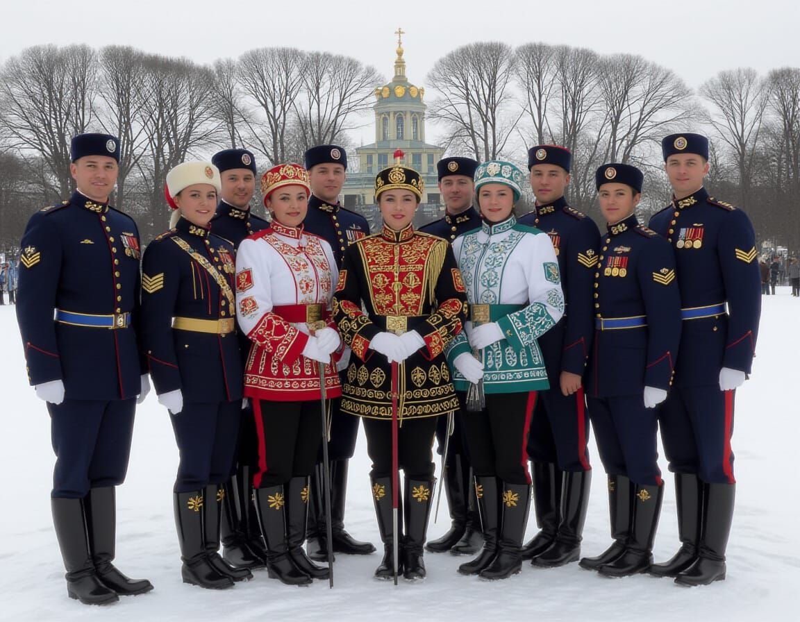 Woman with Feline Iris Adornment in Tiffany Blues