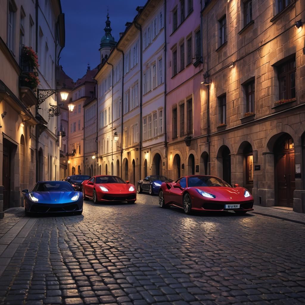 Sports Cars in Prague: Rembrandt Lighting Concept Art