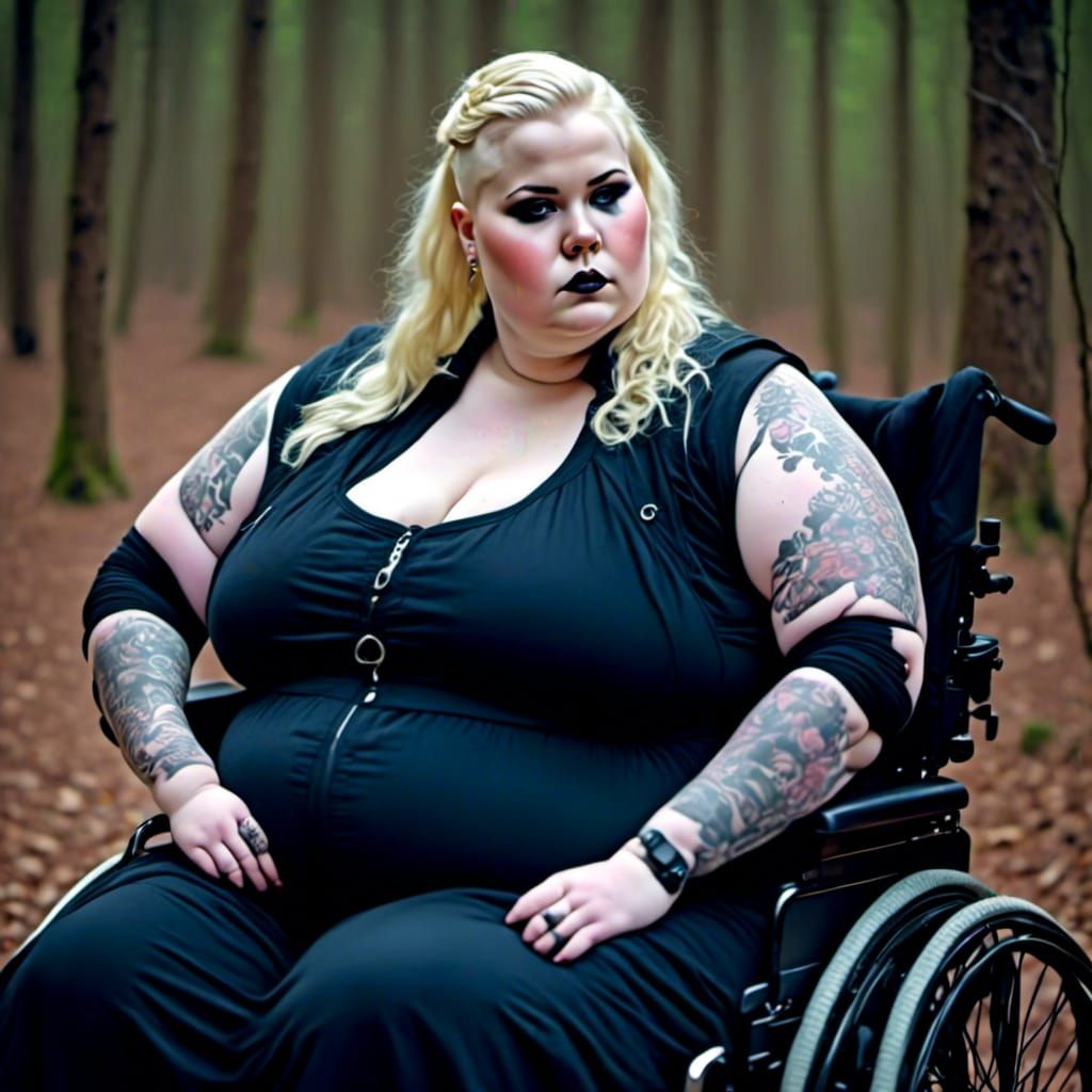 Curvy Plus-Size Woman in Wheelchair with Twins