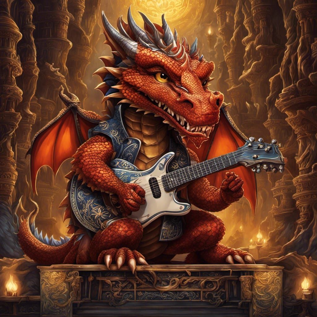 Dragon Rock Band on Stage in Fantasy Style