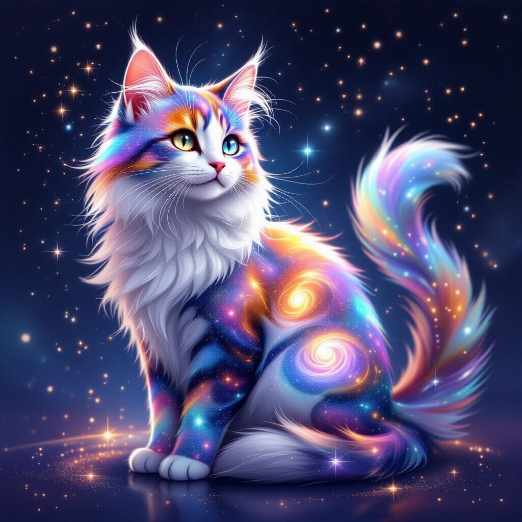 Stardust Galaxy Cat: A Celestial Vision