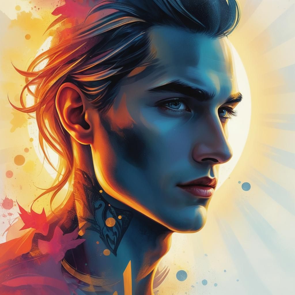 Surreal Blended Face in a Fantastical Setting