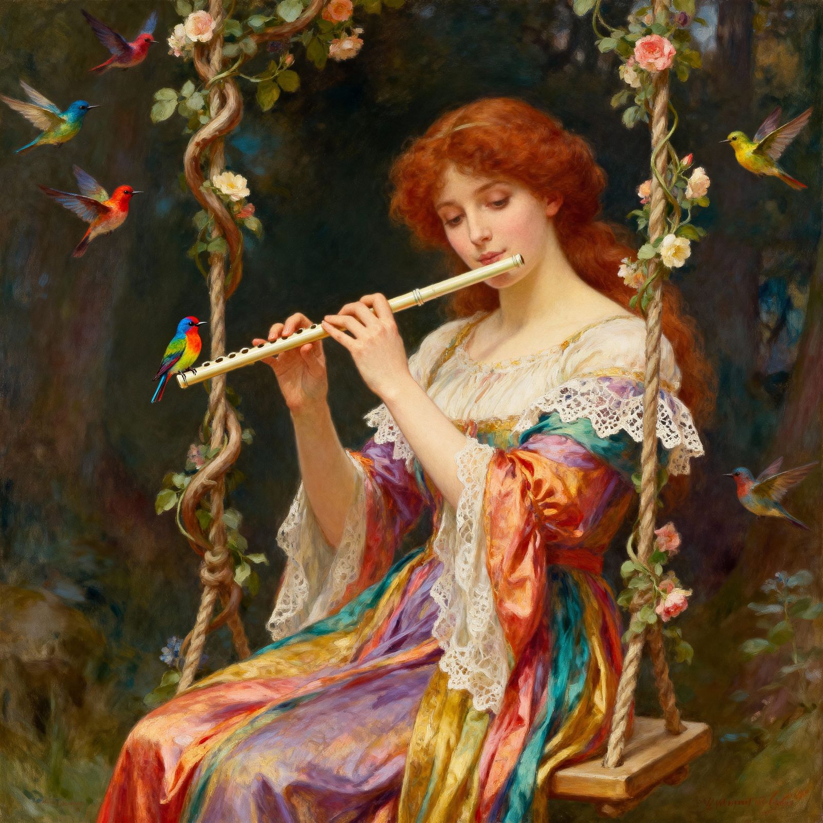 Lady playing the birds song 2