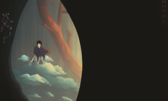 Ghibli-esque Anime Key Visual in Deep Color