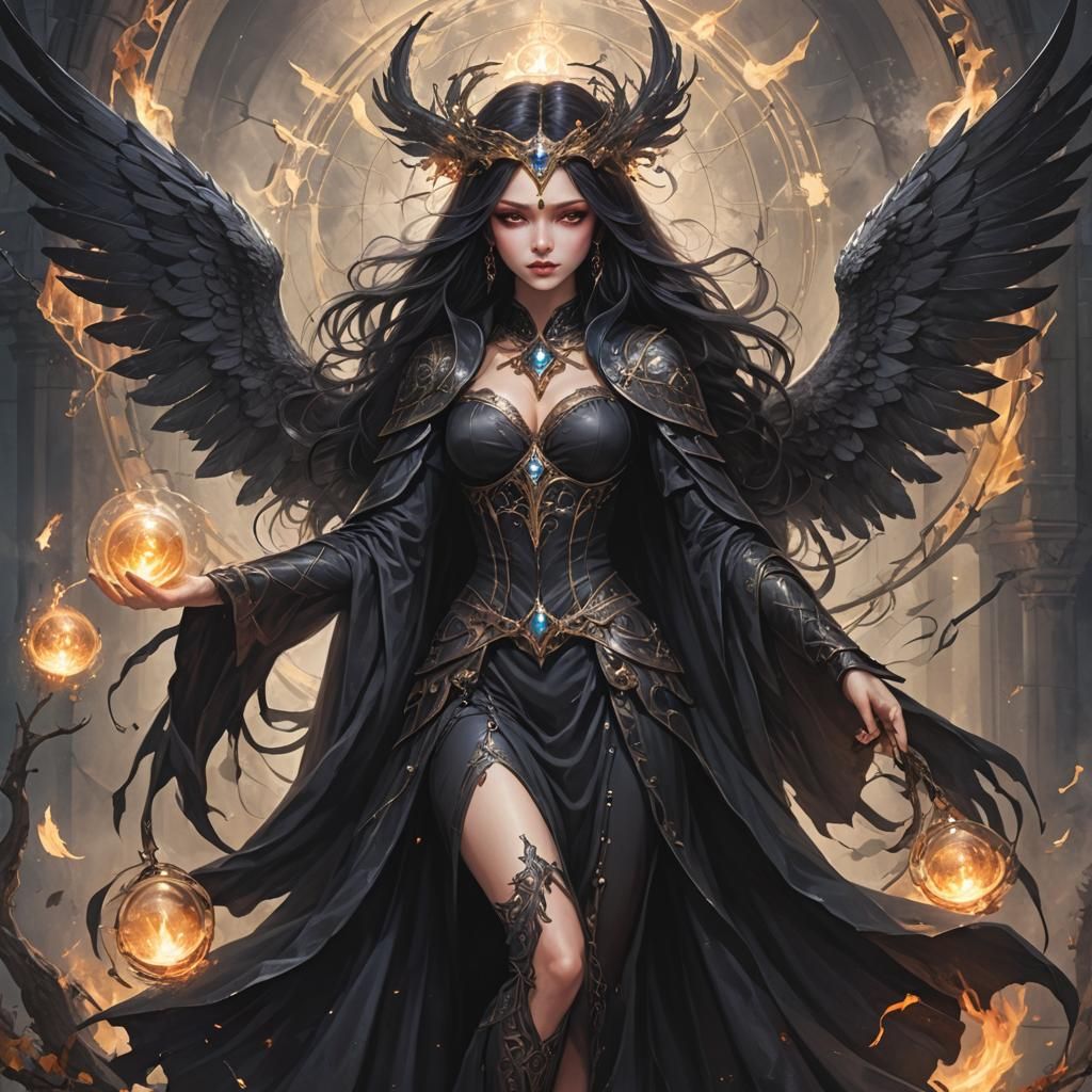 Dark Angelic Witch of Divine Arcane Magic