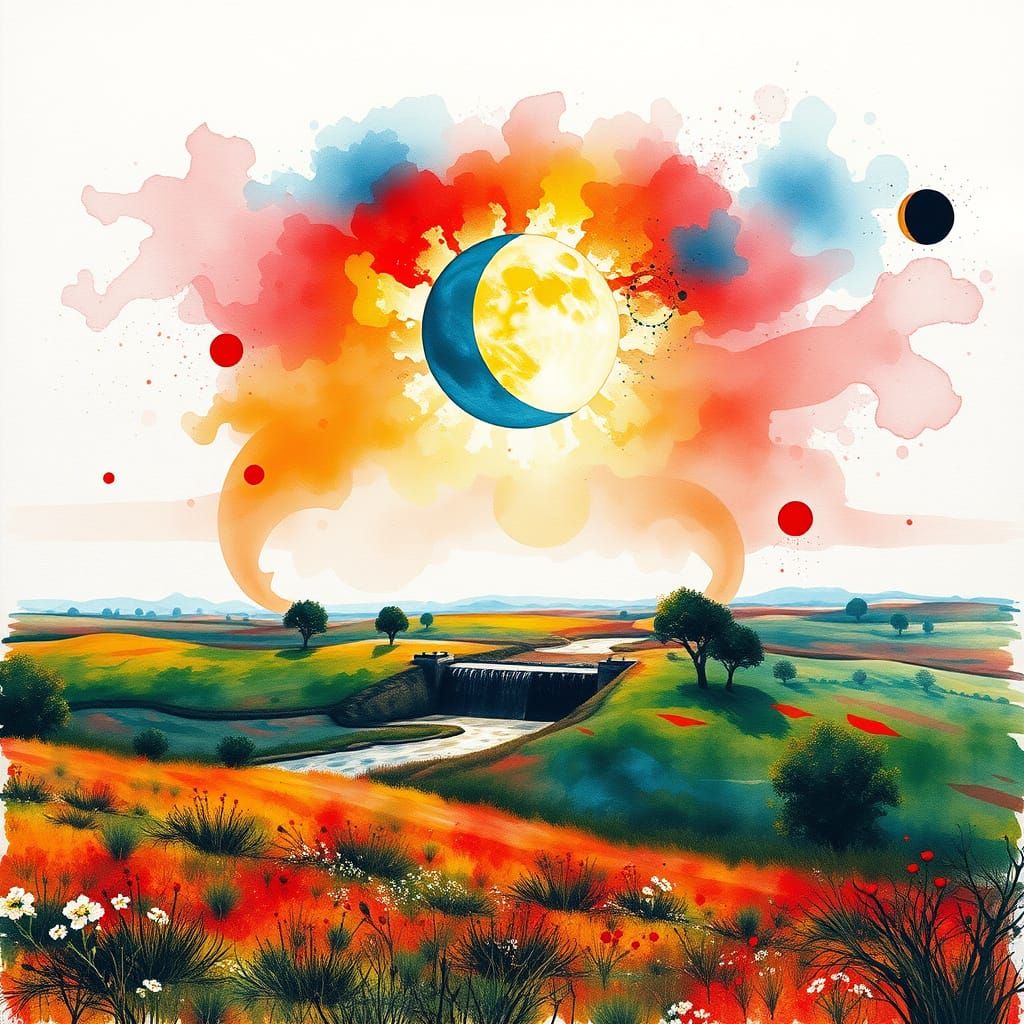 Apostolic Summer Landscape with Lunar Eclipse