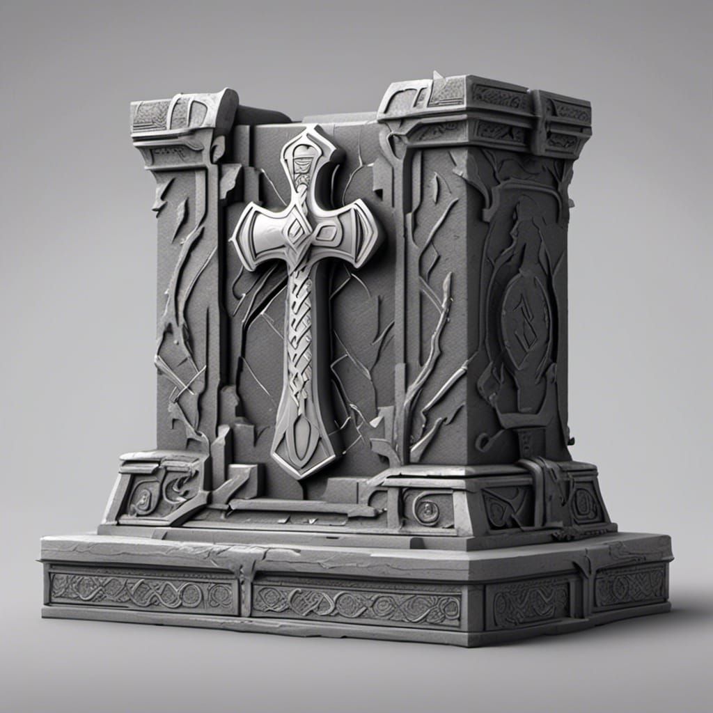 Thor's Hammer Mjolnir 3D Resin Print in Greyscale