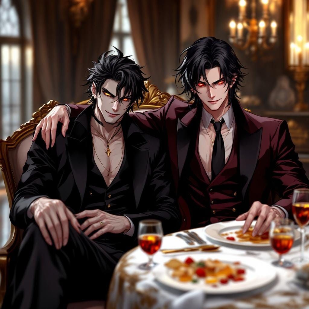 Werewolf and Vampire at Gala, Anime Style