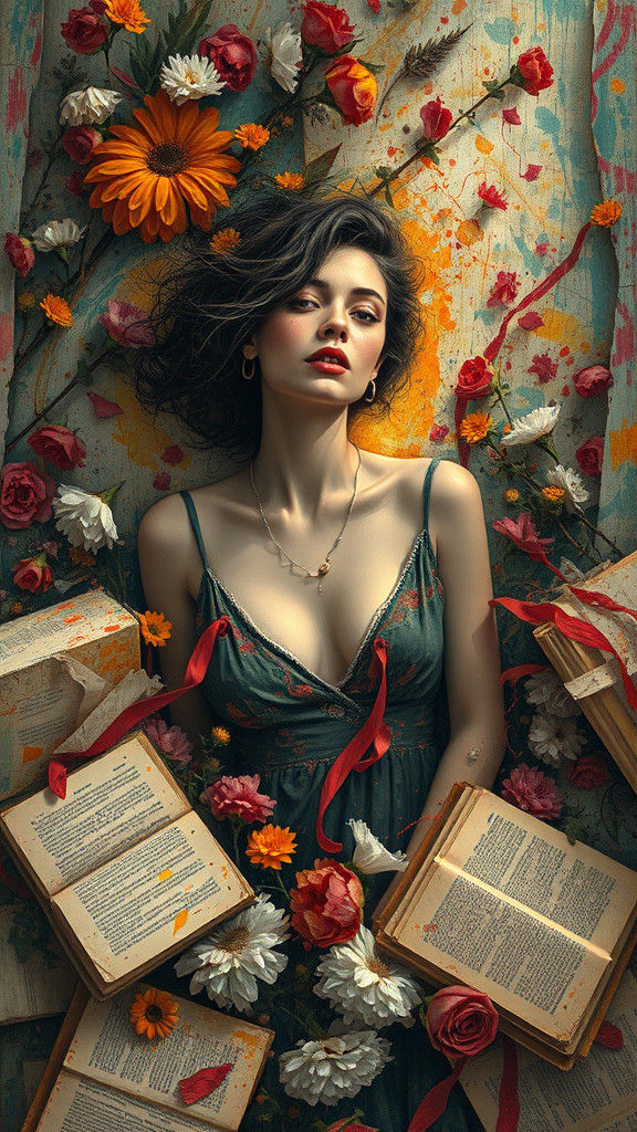 Woman in Swirling Chaos Inspired by Soutine and Basquiat