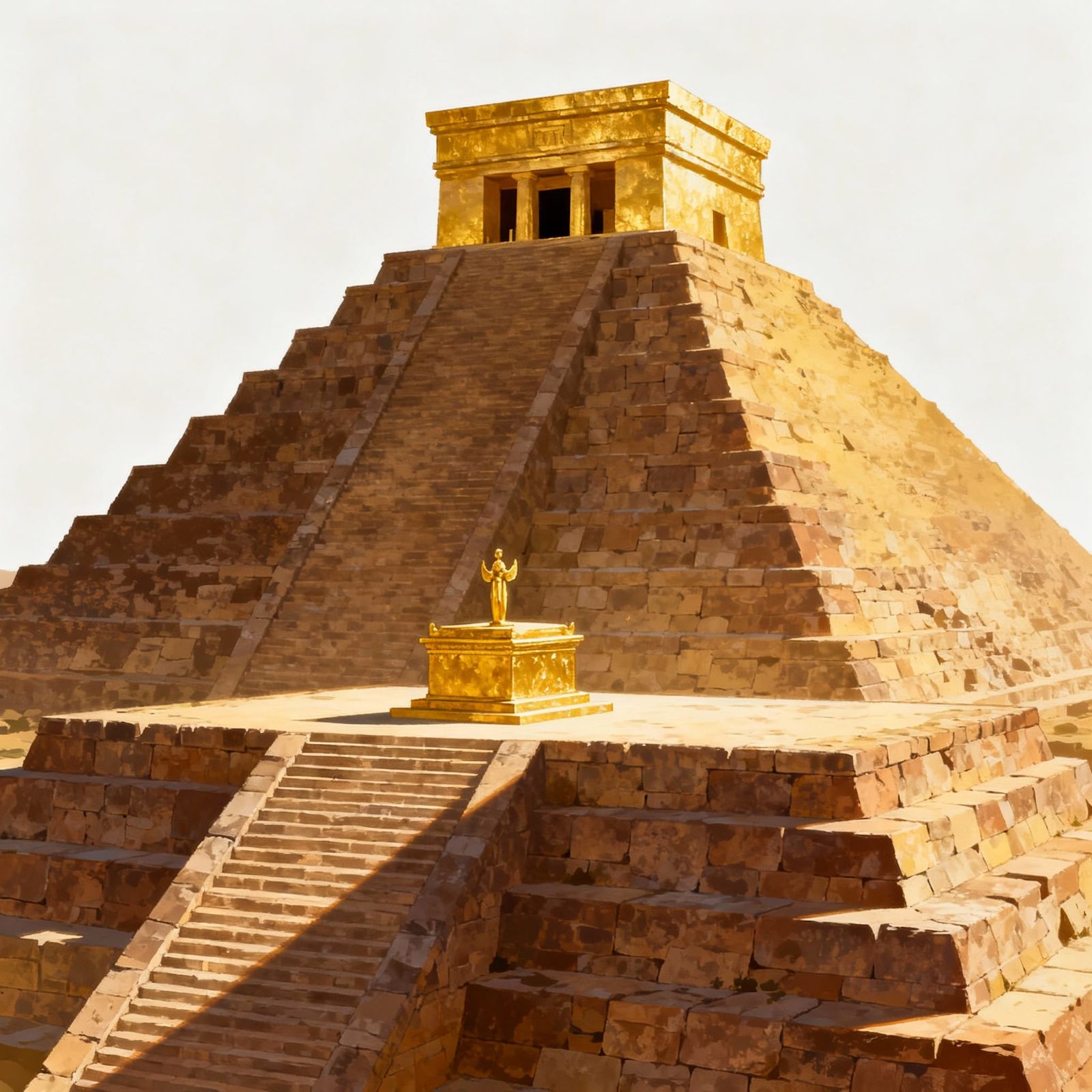 Ancient Pyramid With Public Altar and Golden Temple