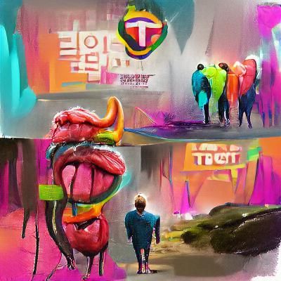 Colorful Abstract Tongue Tied Concept Art