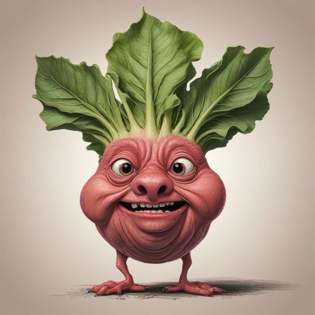 Caricature Pet Rhubarb With Exaggerated Features