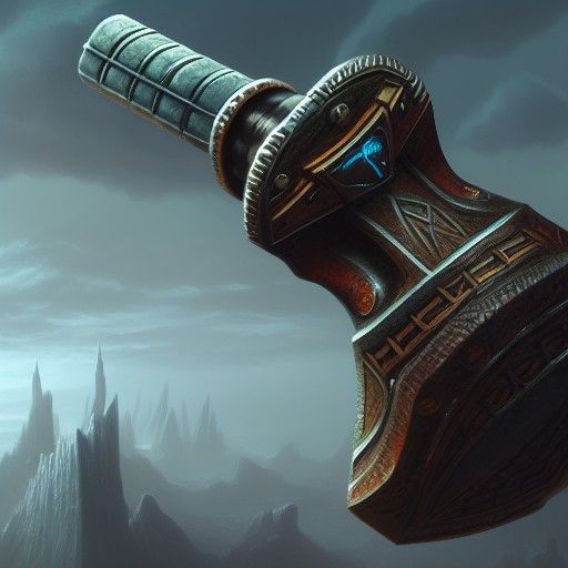 Detailed Matte Painting of Mjolnir in 8K