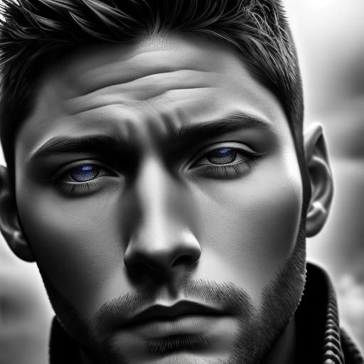 Dramatic Portrait in Black and White Style