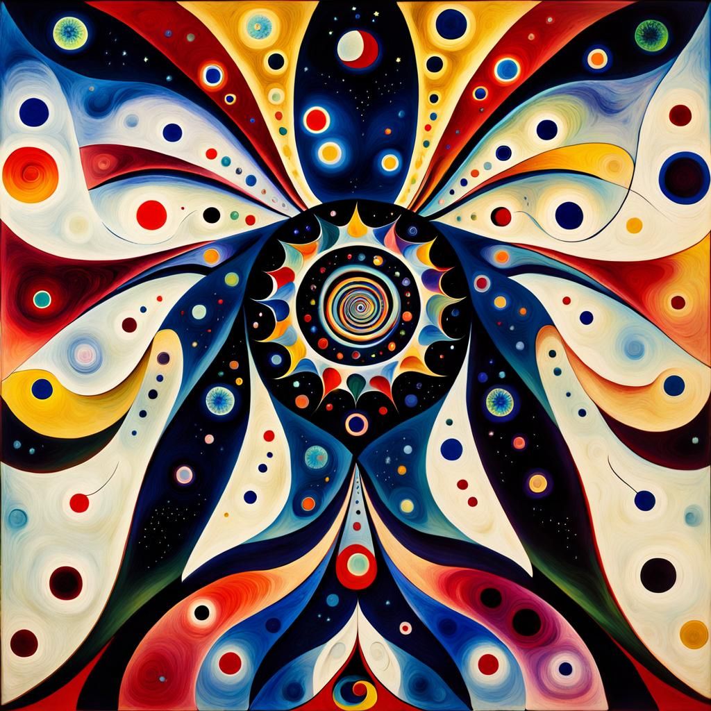 Abstract Geometric Maelstrom of Stars in Vivid Color