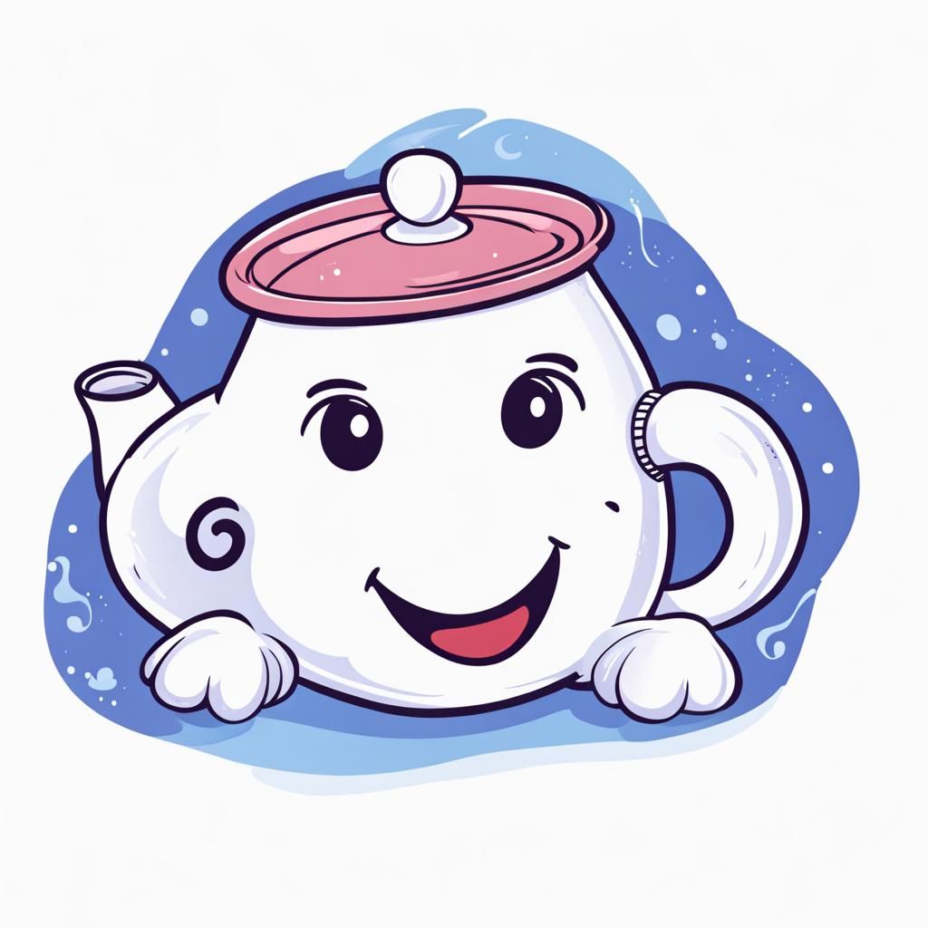 Charming Teapot with Expressive Eyes and Smile
