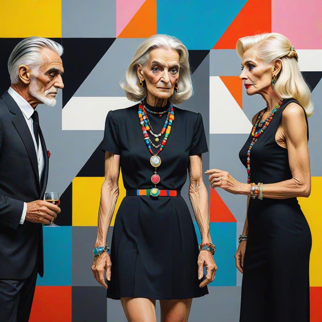 Pop Art Transvestite with Blonde Hair and High Heels