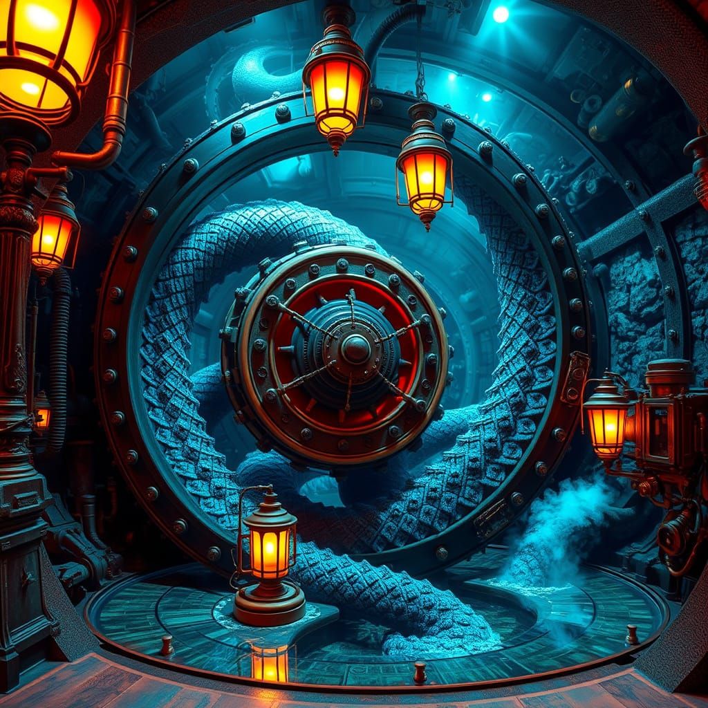 Steampunk Leviathan Turbine: A Majestic Victorian Industrial...