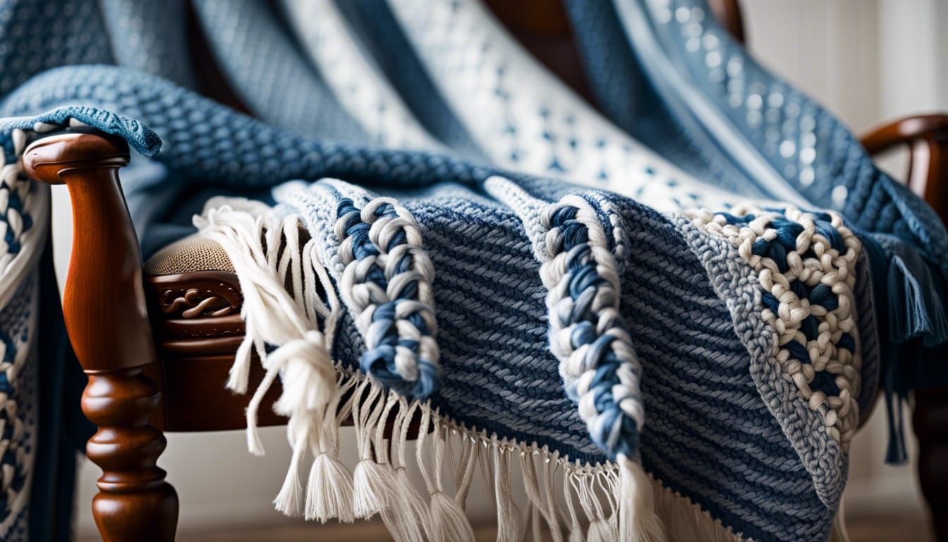 Cozy Blue and White Scarf Still Life
