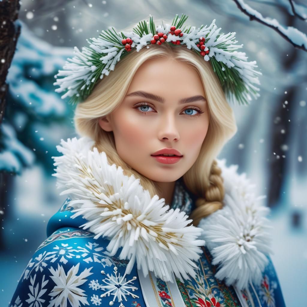 Stunning Russian Model in Winter Wonderland