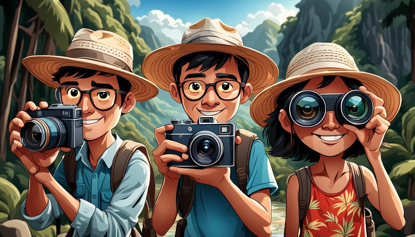 Aquaman and Flash on Vacation: Cartoon Illustration