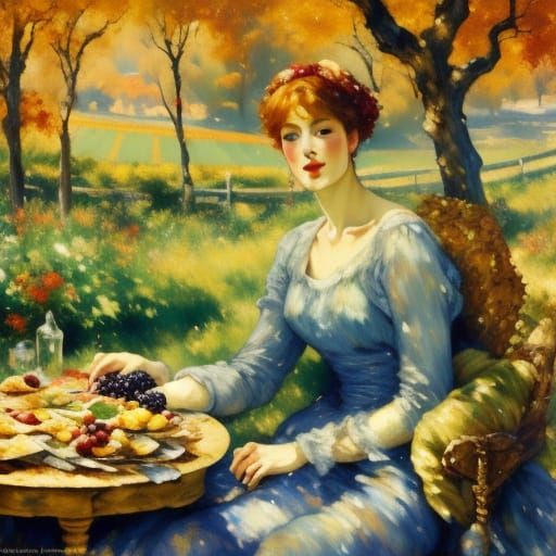 Napa Valley Vineyard in Impressionist Style